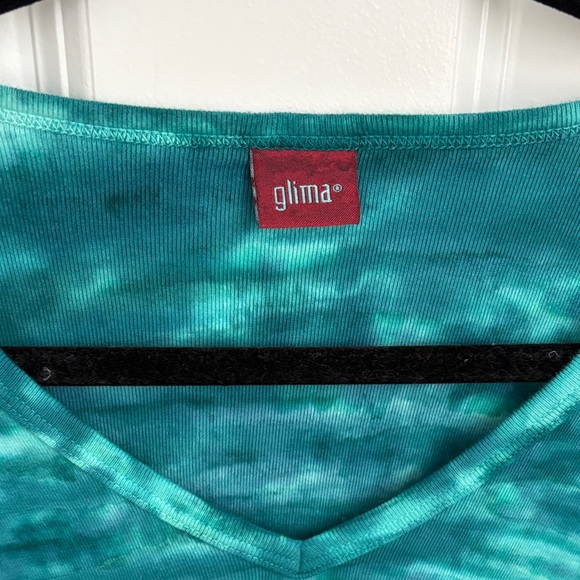 Glima Teal Tie-Dye 3/4 Sleeve Top - Picture 2 of 5